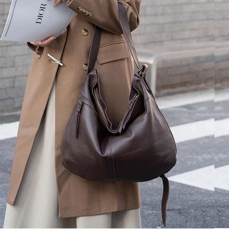 Large Capacity Handbags Tote For Women 100% Soft Genuine Leather Crossbody Lady Shoulder Practical Versatile Big Bag