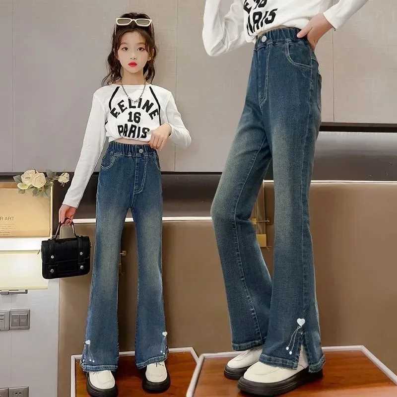 2024 New Fashion Bell Underpants Suitable for Fashion Design Girls 2024 New Arrival Girls Wide Leg JeansT250326