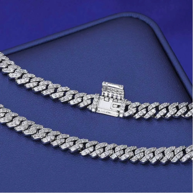Ice out Cuba Link Chain by test - 6mm Hip Hop necklace with CZ cubic zirconia