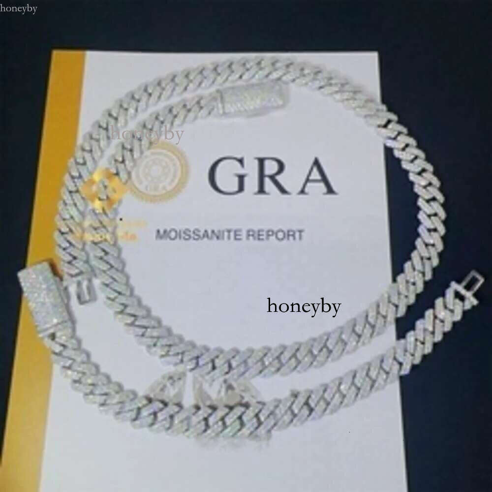 8mm Two Rows Iced Out Man Hip Hop Jewelry GRA Certificates Pass Dia Tester VVS1 Moissanite Cuban k Chain Men