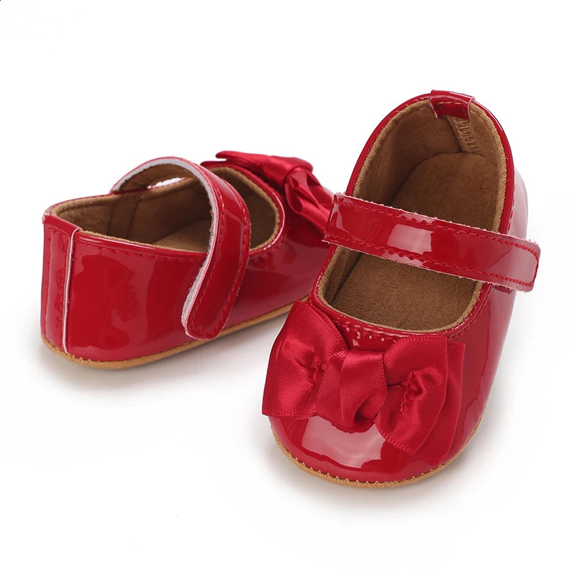Baby Shoes Autumn Comfortable And Cute Bow Princess Style Girl Baby Walking Shoes 250319