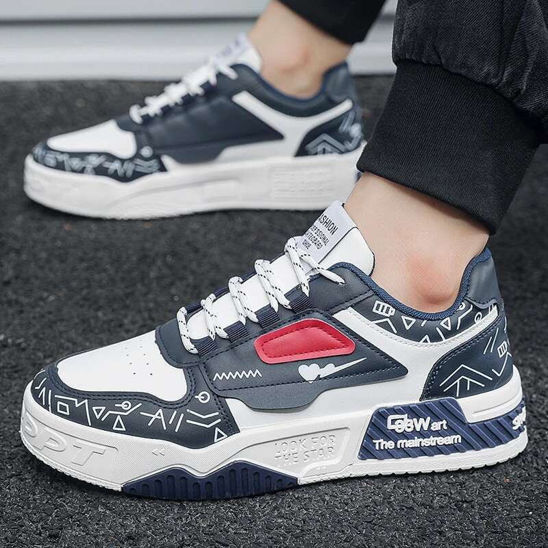 2025 New Summer Men's Leisure Sports Outdoor Tennis Training Black and White Thick Bottom Designer Fashion Board Shoes