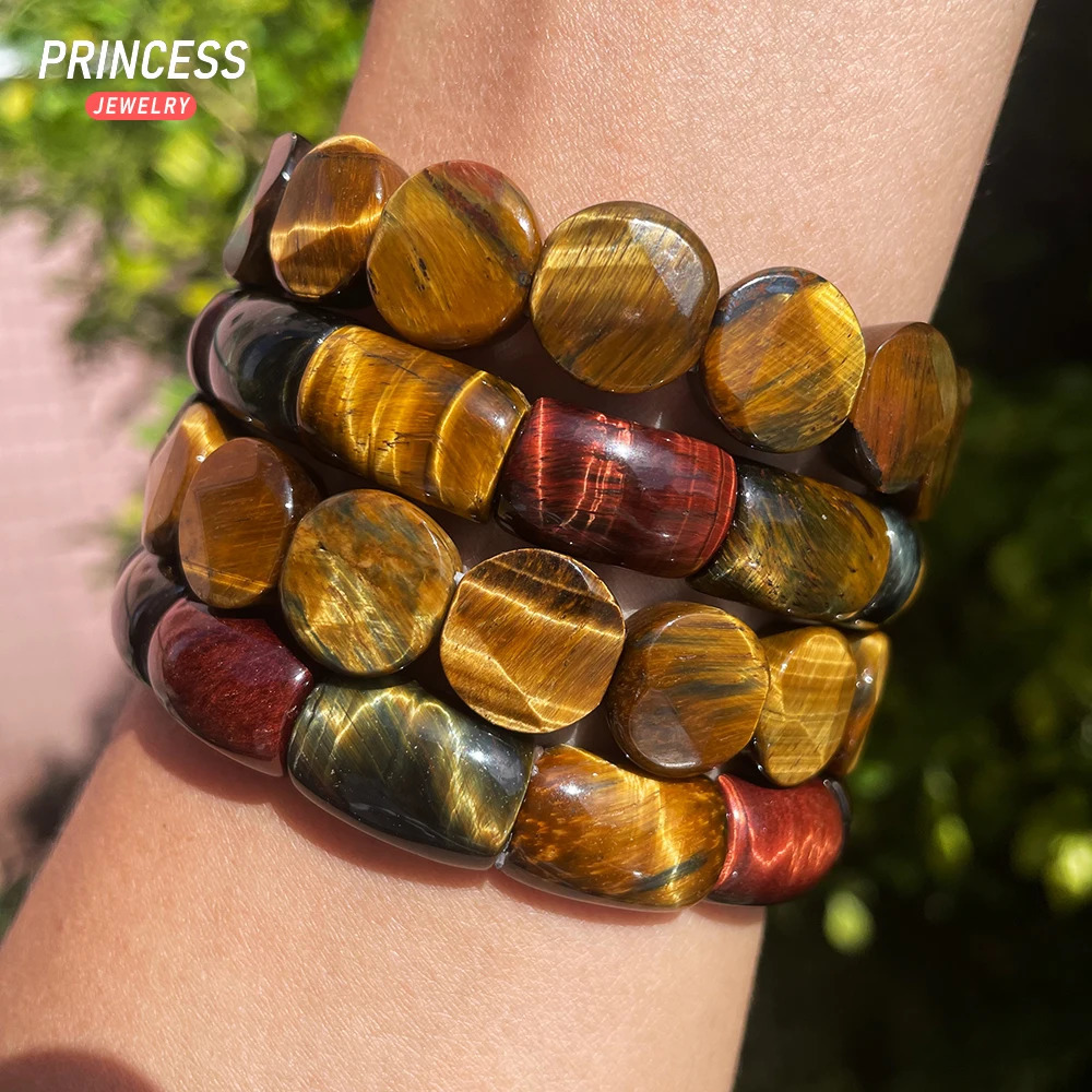 Natural Tiger Eye Bangle Energy Stone Beads Bracelet for Jewelry Making DIY Bracelet Or Birthday Present 250320