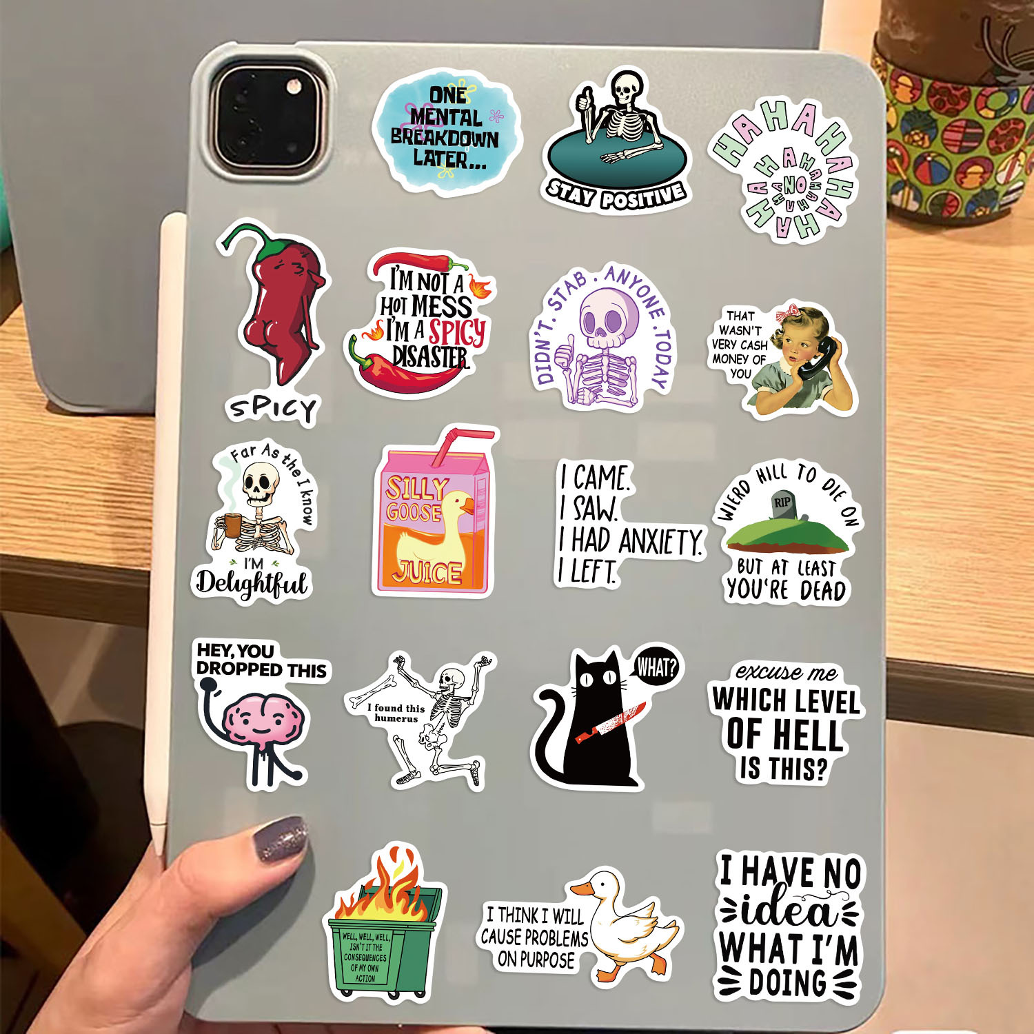 50 Cartoon Snarky Graffiti Stickers Decorative Guitar Notebook Luggage DIY Waterproof Decals