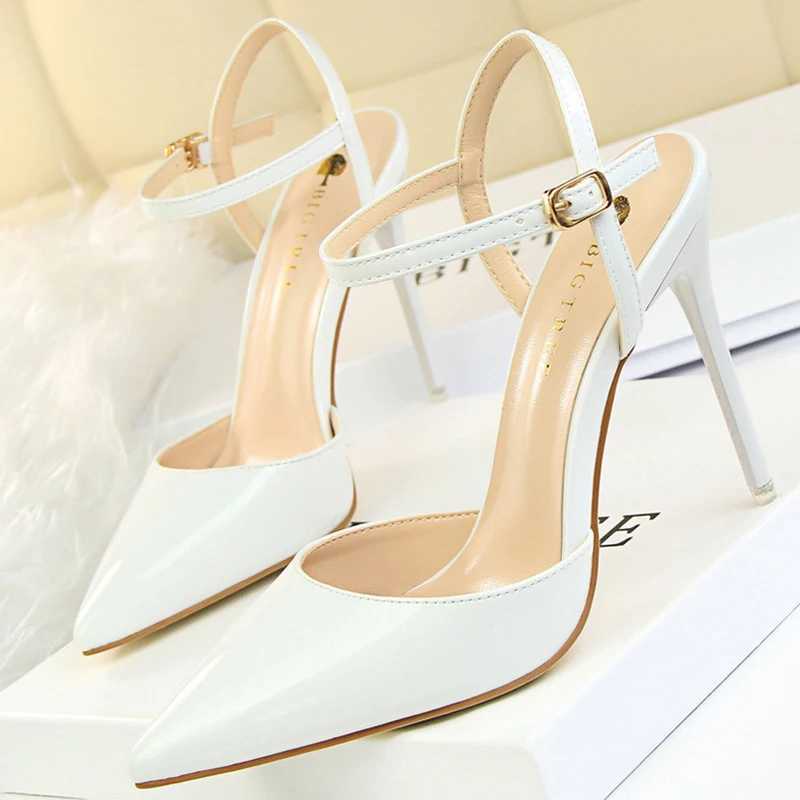 Bigtree shoes Fi sandals Wen 2025 patent leather High H Wen sandals summer high heels sandals Pointed Toe Wen pump Y250319