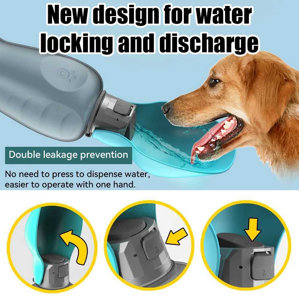 800ml portable dog water bottle suitable for small medium large dogs outdoor travel beverage bowls small dogs cat feeders pet Labrador accessories Y25