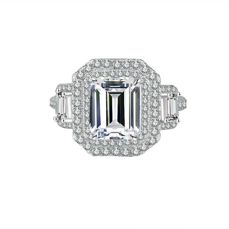 pass dia tester 3CT VVS1 D color moissanite rings designer for women sterling sier love girl wedding engagement ring jewelry woman gift with box Free 
