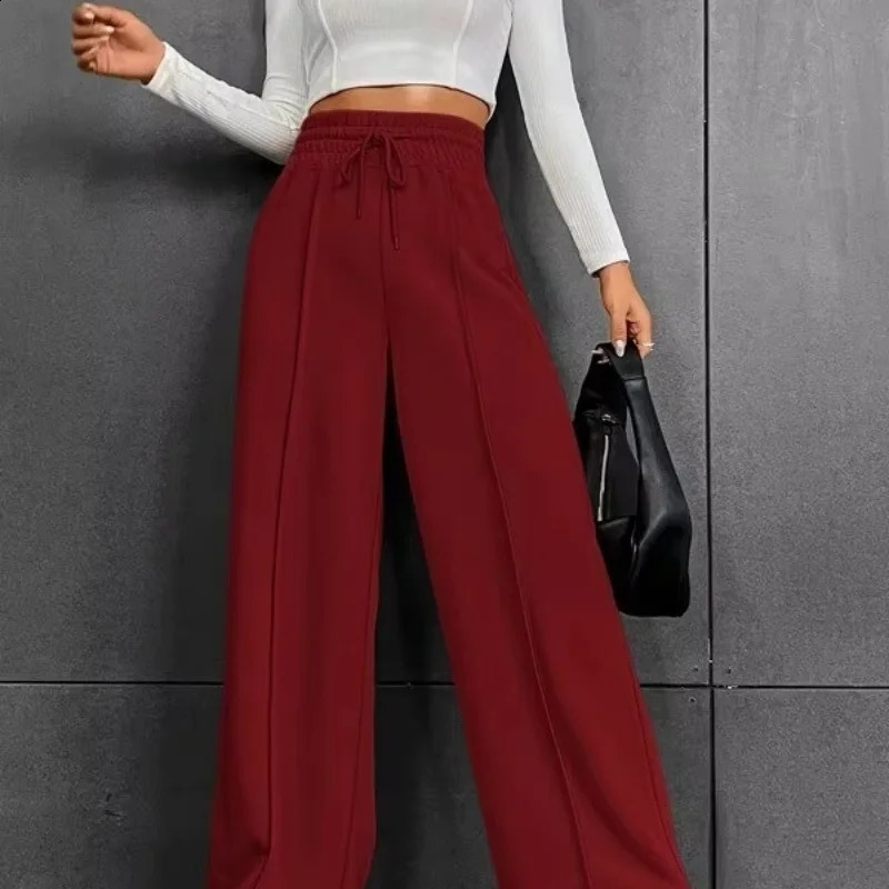 autumn womens sports pants straight and loose fit suitable for sanitary pants wide leg pants outdoor dance casual pants 250314