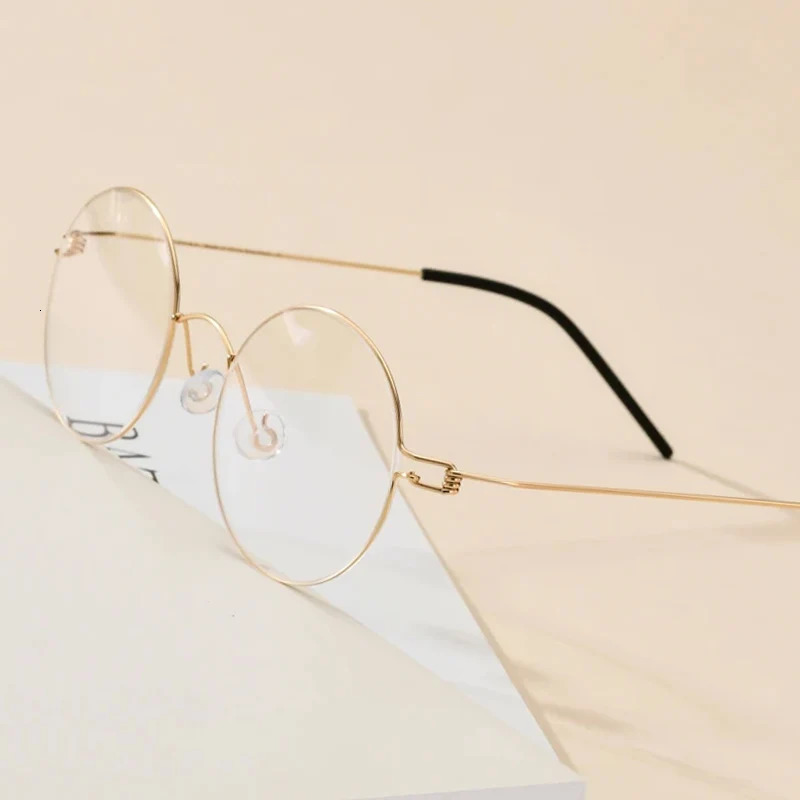 FONEX Screwless Eyeglasses Frame Men Women Round Morten Denmark Korean Glasses Frame Alloy Eyewear 98607 250228