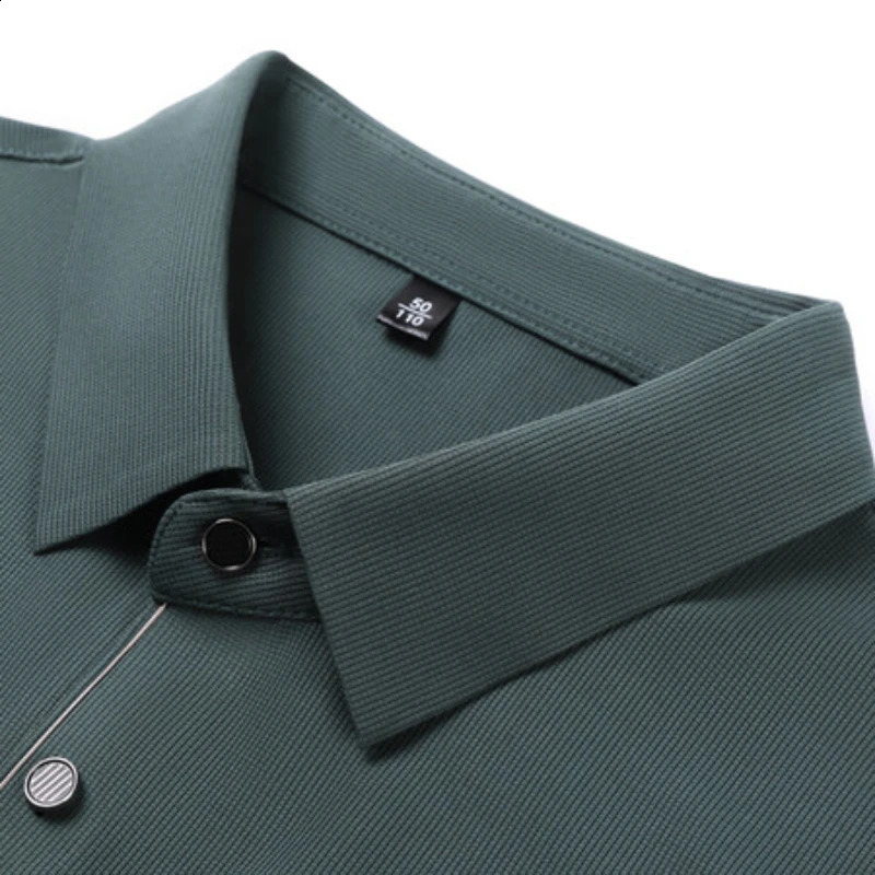 Summer Seamless T-shirt Brown Mens Cool Golf Business Casual Polo ShirtFashion Lapel Short Sleeve 250319