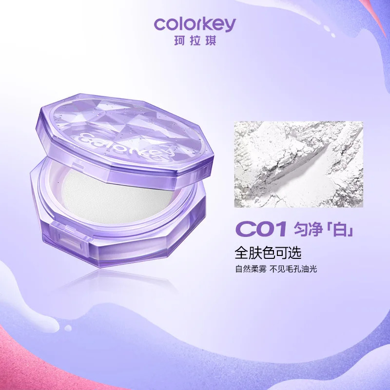 Colorkey Small Mist Mirror Loose Powder Oil Control Long-lasting Waterproof Sweatproof Soft Focus Setting Powder Cosmetic 250319