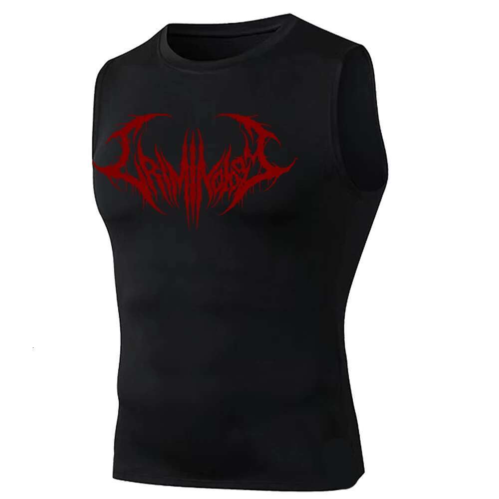 Men's compression vest, sports vest, training, running, athletics, sleeveless, bottom layer, quick drying, elastic