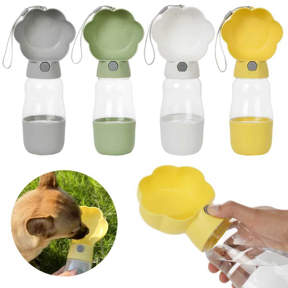 Portable 2-in-1 dog water bottle dispenser for pet food suitable for small large dog travel beverage bowls and small dog food grade material water bot