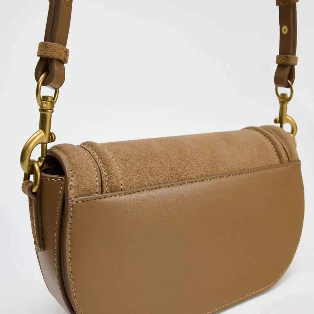 Vintage Faux Suede Saddle Women Shoulder Bags Designer Wide Strap Crossbody Bag Trend Autumn And Winter Small Flap Female Purse