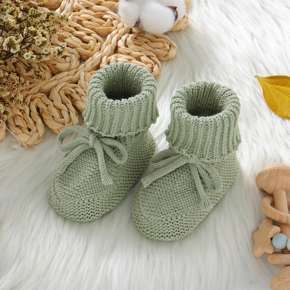 Baby First Walkers Breathable Anti-slip Knitted born Infant Boys Girls Solid Booties Prewalkers 0-18m Toddler Unisex Footwear 250319