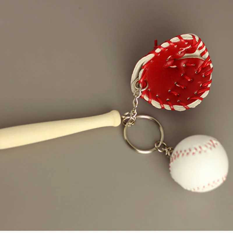 12 pieces/batch alloy keychains baseball bat ball gloves sports multi-color casual sports style mens youth keychains keychainsXJ250319