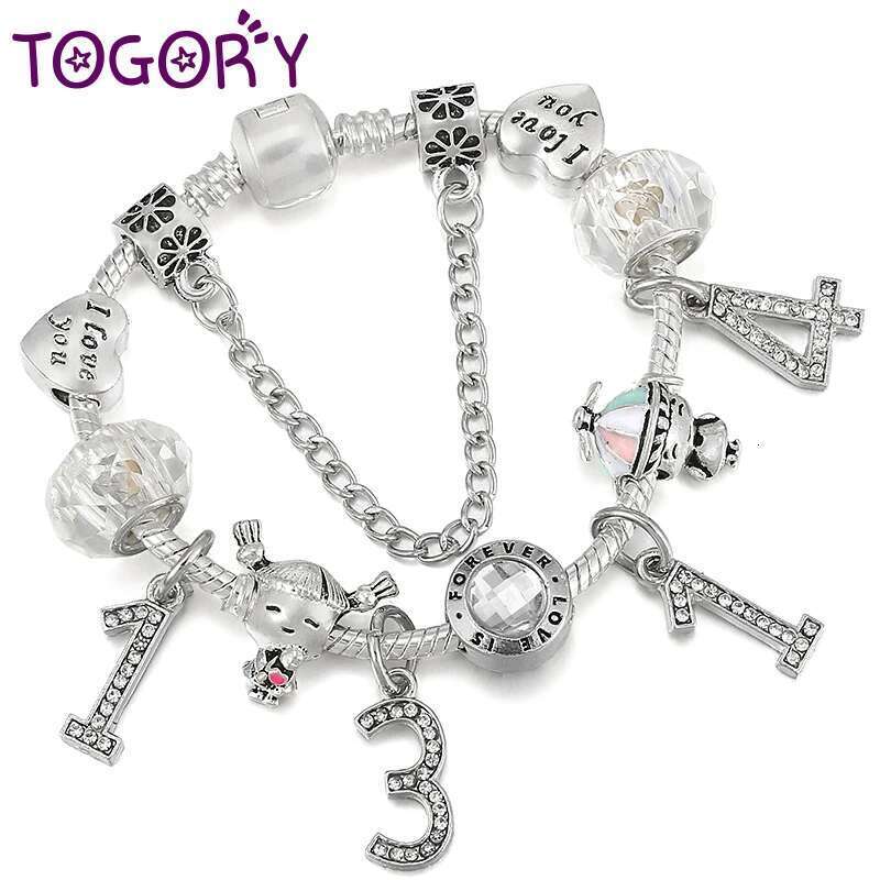 Romantic Boy Girl 1314 Beads Charm Bracelet With Snake Chain Brand Bracelet For Women Girlfriend Valentine's Day Jewelry Gift