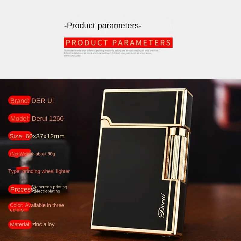 Top Grinding Wheel Flint Metal Cigar Lighter Gas Unusual Lighter Accessories Butane Mens Small Tool M250320