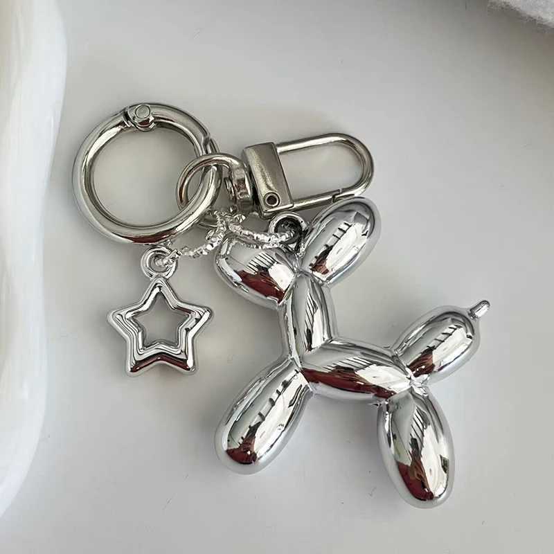Korean Cute 3D Balloon Dog Keychain for Car Keys Iphone Accessories Trendy Heart Keyring Women Handbag Bag Pendant Key ChainsXJ250319