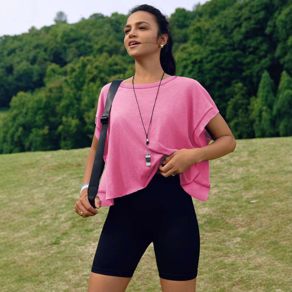 Croptop Designer Shirts Gothic Designer T Shirt Blue Designer Shirt Women Croptop 2025 New Womens Back Sports Yoga T-shirt Loose Casual Breathable