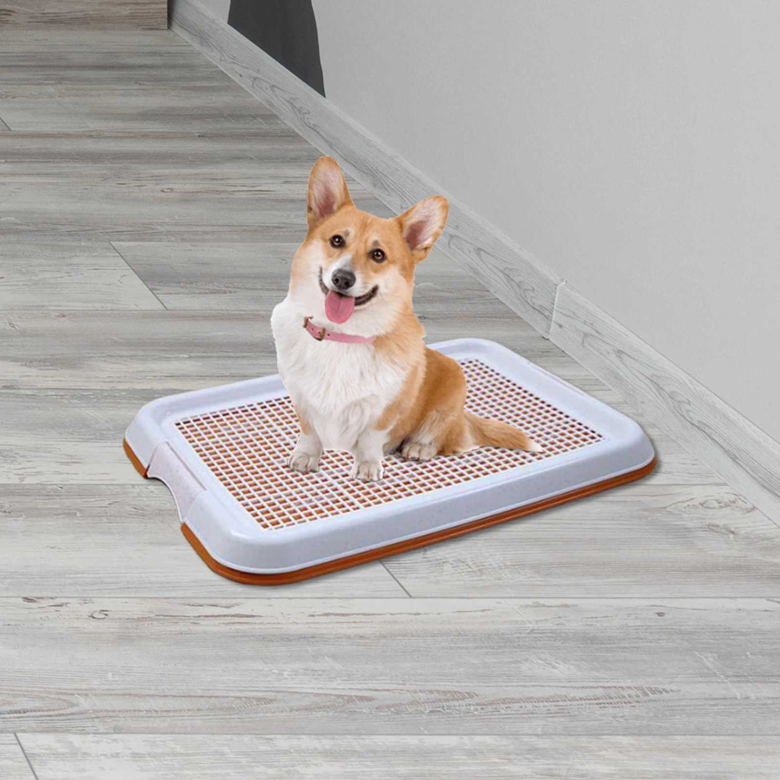 Dog toilet anti slip detachable mesh toilet bowl training tray small dog urine pad bracket for small dogs cats and pet cleaning supplies Y250320