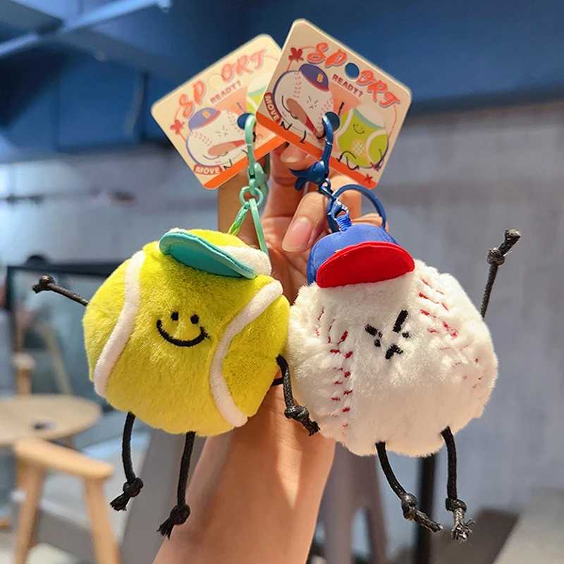 Keychain Creative Cute Ball Sports Plush Doll Keychain Mens and Womens Bag Small Pendant Cartoon Couple Backpack Car PendantXJ250319