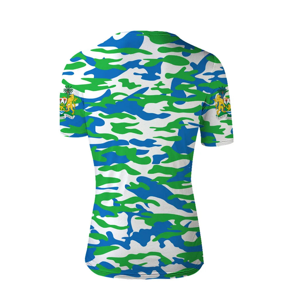 Sierra Leone Youth Student DIY Free Custom Made Name Number T Shirt National Flag Leonean College Print Po Text Clothes 250318