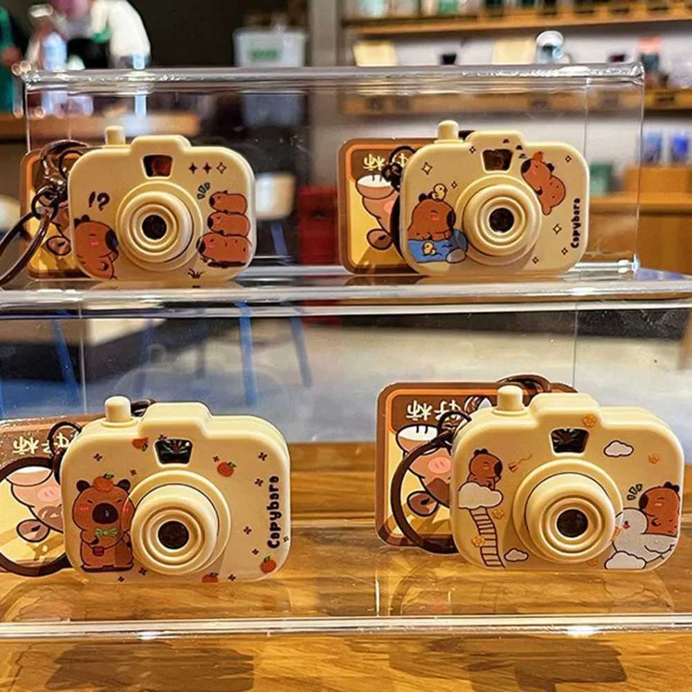 Capybara glowing projection camera toy keychain creative cartoon cute Capybara bag pendantXJ250319