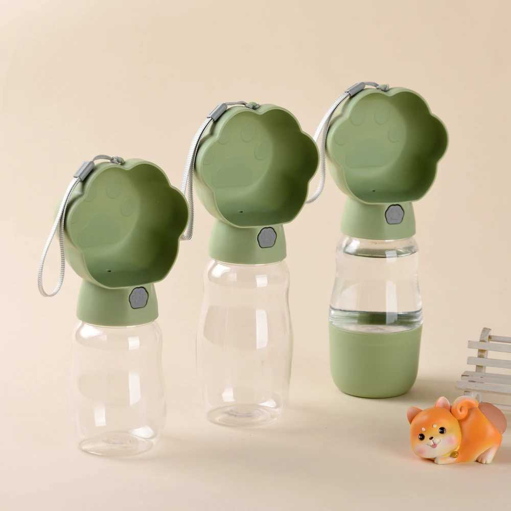 Portable 2-in-1 dog water bottle dispenser for pet food suitable for small large dog travel beverage bowls and small dog food grade material water bot