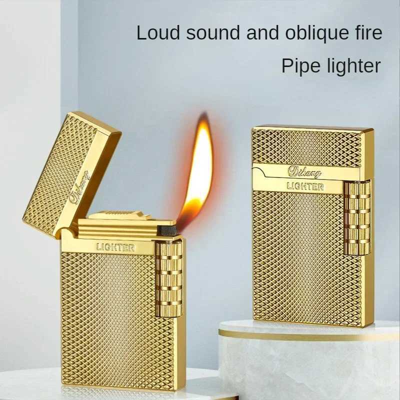 Butane Inflation Gas Torch Lighter Stylish Cigarette Smoking Accessories Grinding Wheel Flint Flame Lighters Cool Gifts For MenC250319