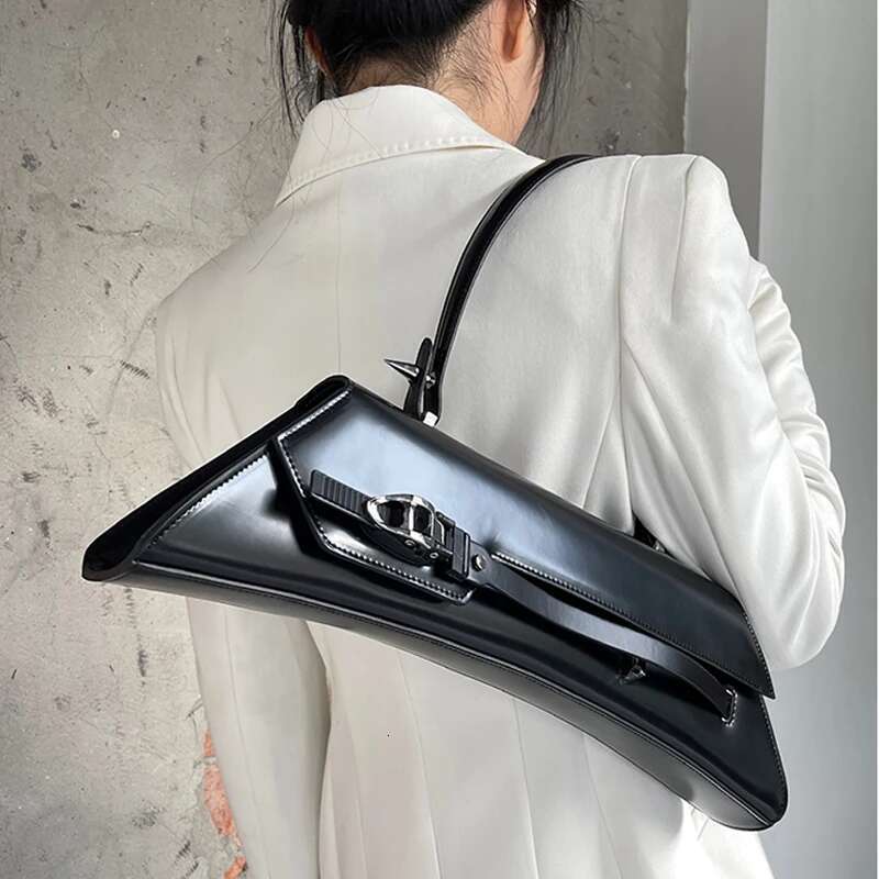 Moto & Biker Underarm Bags For Women Designer Handbags And Purses 2024 New In Fashion Black Color Lady Shoulder Tote