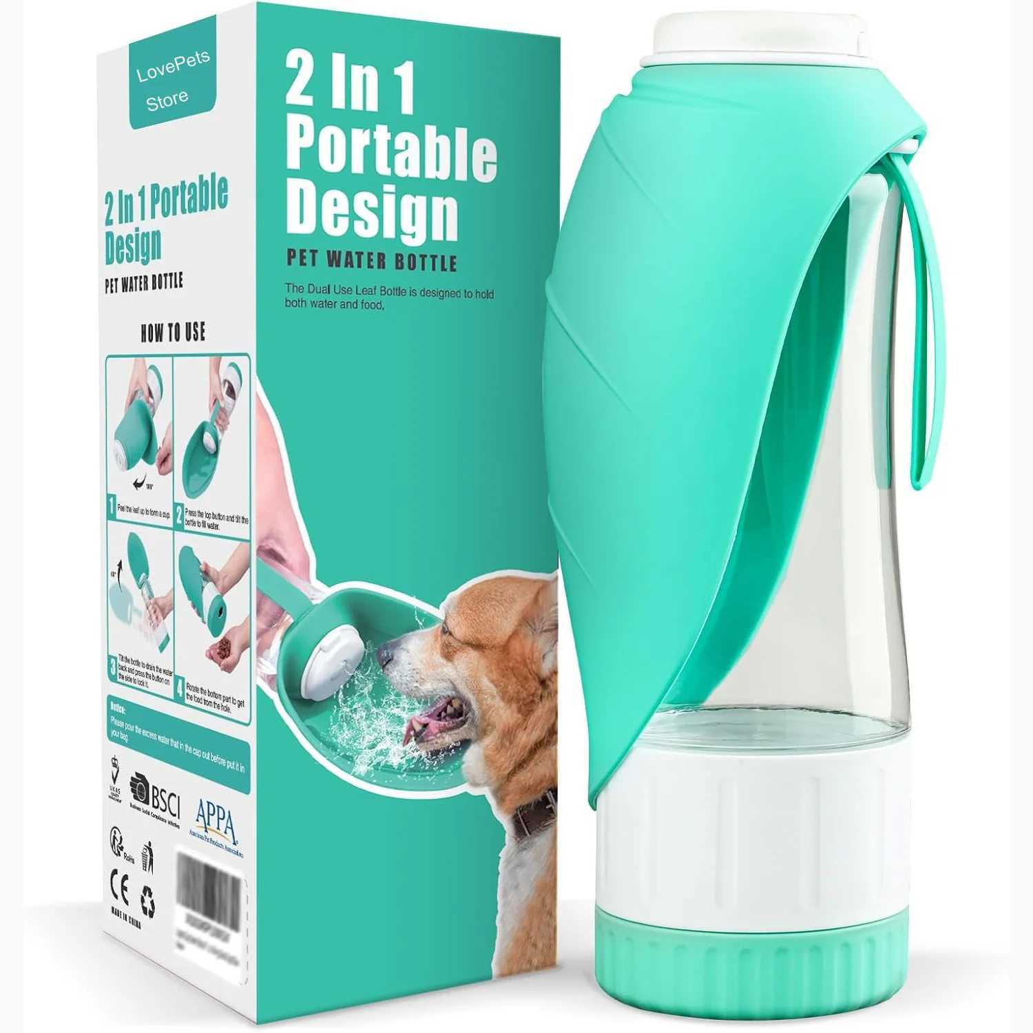 330ml water 110ml dog water bottle dispenser used for walking food leakage prevention portable outdoor hiking used for small dog water bottle travel Y