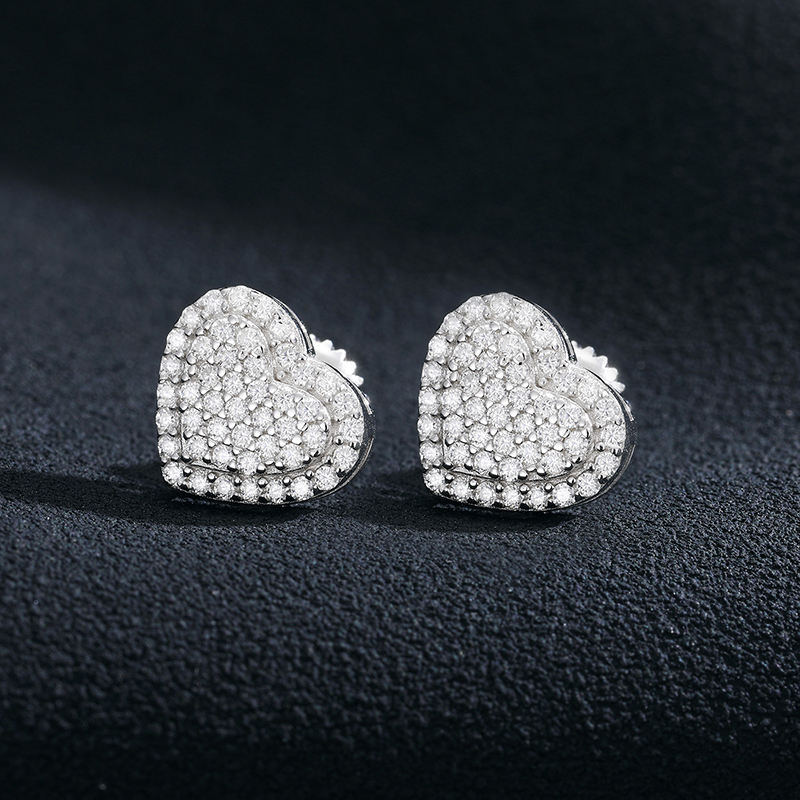 Heart Moissanite Earring Silver 925 Fashion Earring For Women Fine Jewelry