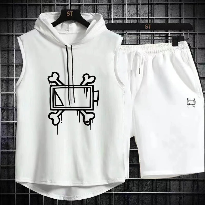 Men track suit summer sportswear two-piece t-shirt shorts tracksuit jogging mens sports suit fitness clothes exercise suit 250319