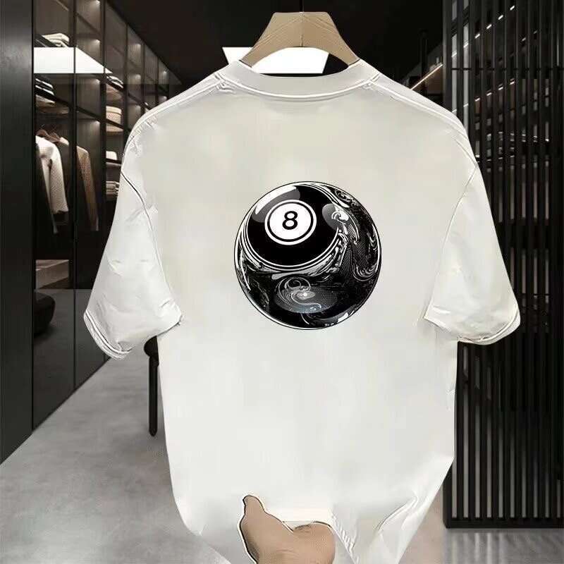 Graphic Tee Designer Shirt American Style Cool Stylish Pure Cotton Short Sleeved T-shirt Billiards Mens and Womens High-end Trendy Street Loose Summer