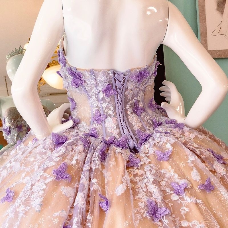 Champagne Shiny Quinceanera Dresses Ball Gown With Cape Sequin Lace Applique Bow Beads Tull Corset Sweet 16 Dress Vestidos De 15 Anos