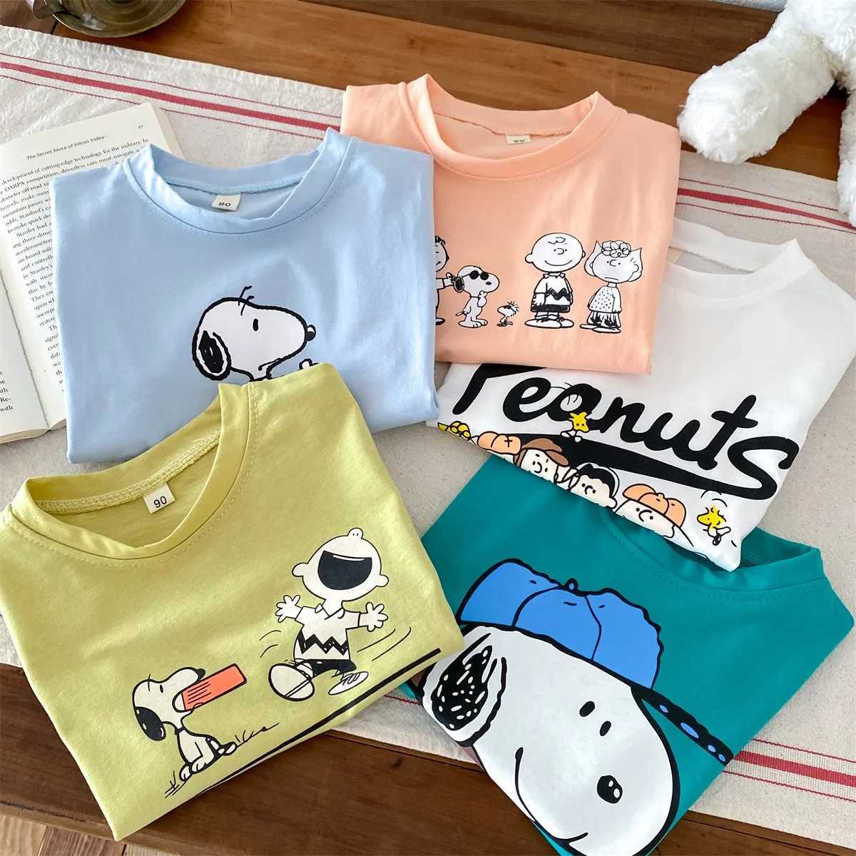 Summer clothing printing cartoon childrens short sleeved T-shirt popular fashion baby boys and girls Crewneck Pullover childrens T-shirtT250320