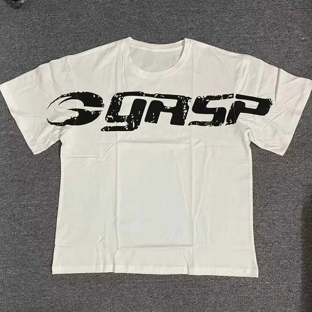 Mens new high-quality pure cotton mens gasoline training and fitness breathable plus size sports loose short sleeved shirtT250319