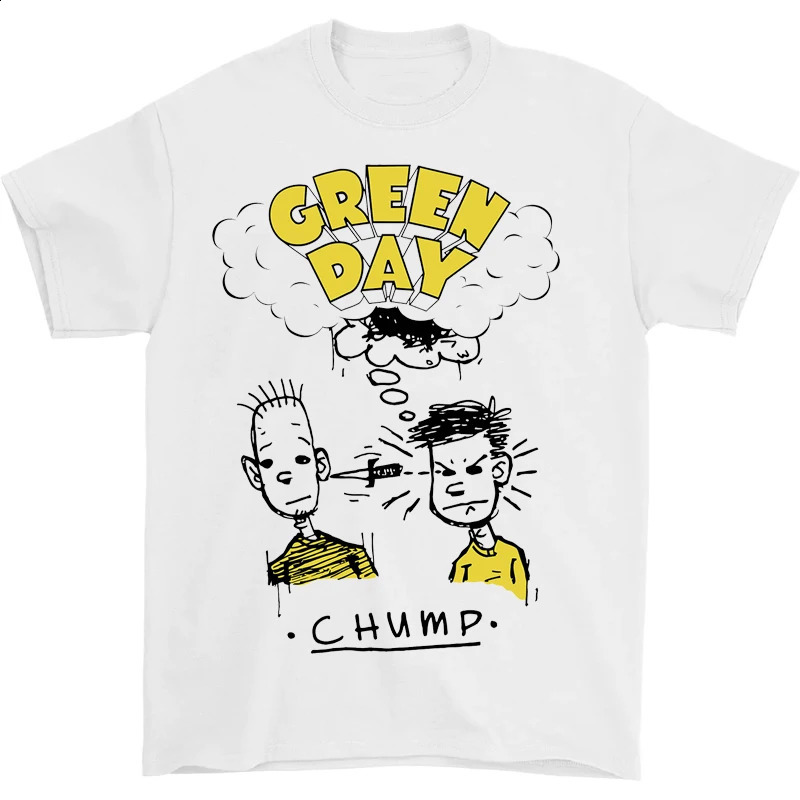 American Retro Mens Tshirt Green Day Dookie Illustration Fun Trendy Cotton Punk Hip Hop Mens Clothing Unisex T-Shirt Tops 250317