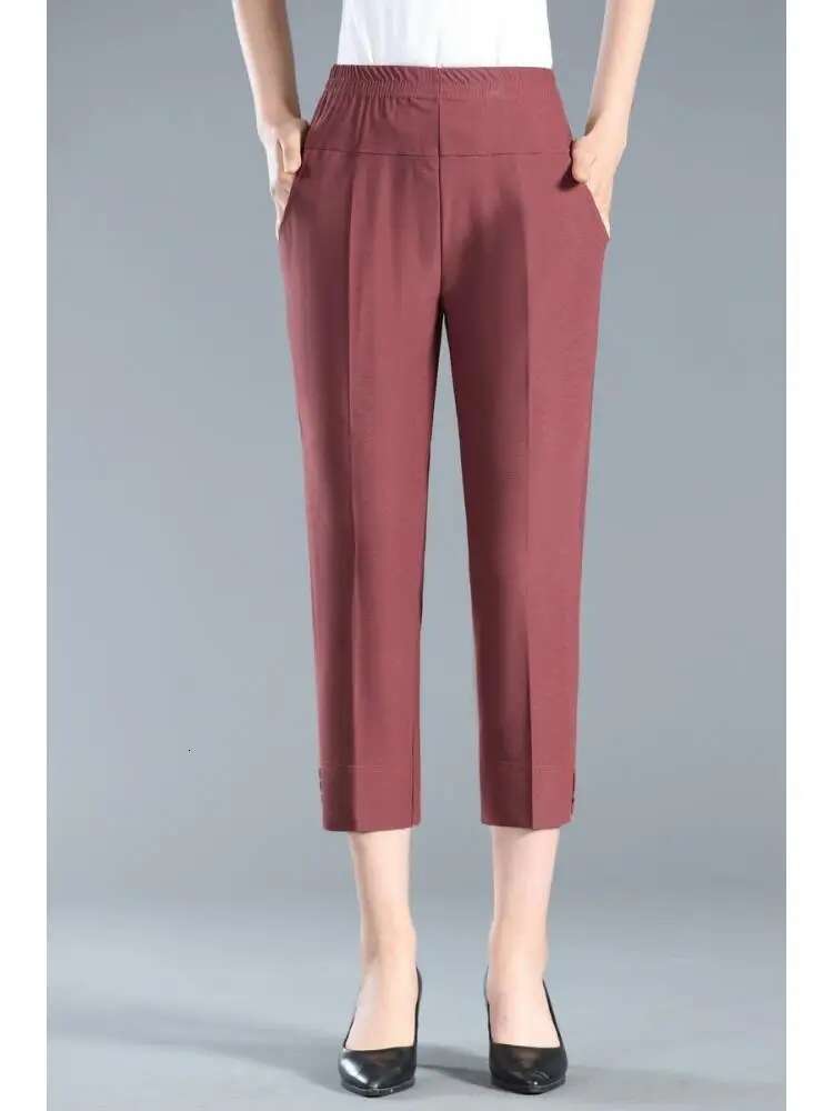 Summer Women Casual Thin Fashion Slim Office Lady High Waist Loose Pencil Pants Black White