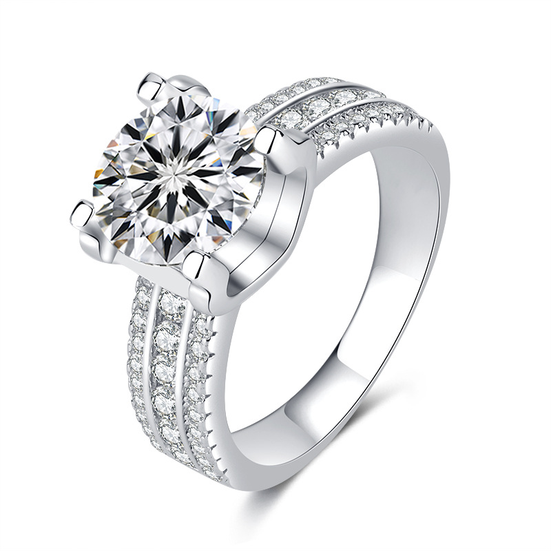 pass dia tester 3CT VVS1 D color moissanite rings designer for women sterling sier love girl wedding engagement ring jewelry woman gift with box Free 