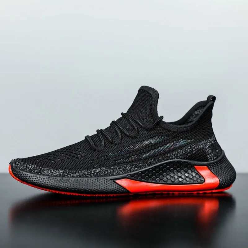 Mens mesh casual sports shoes autumn new item thick soled lace mens running casual breathable running sports shoes Y250320