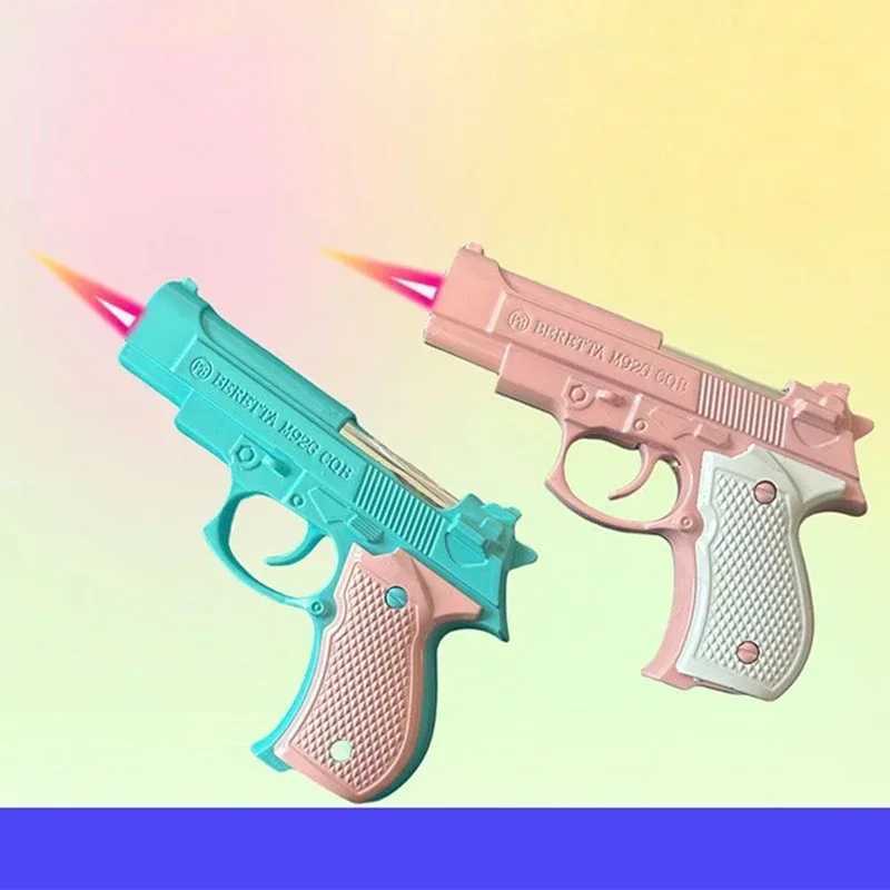 New windproof portable inflatable cigarette lighter spray colored flame gun torch butane cigarette lighter accessories smoking gift M250320