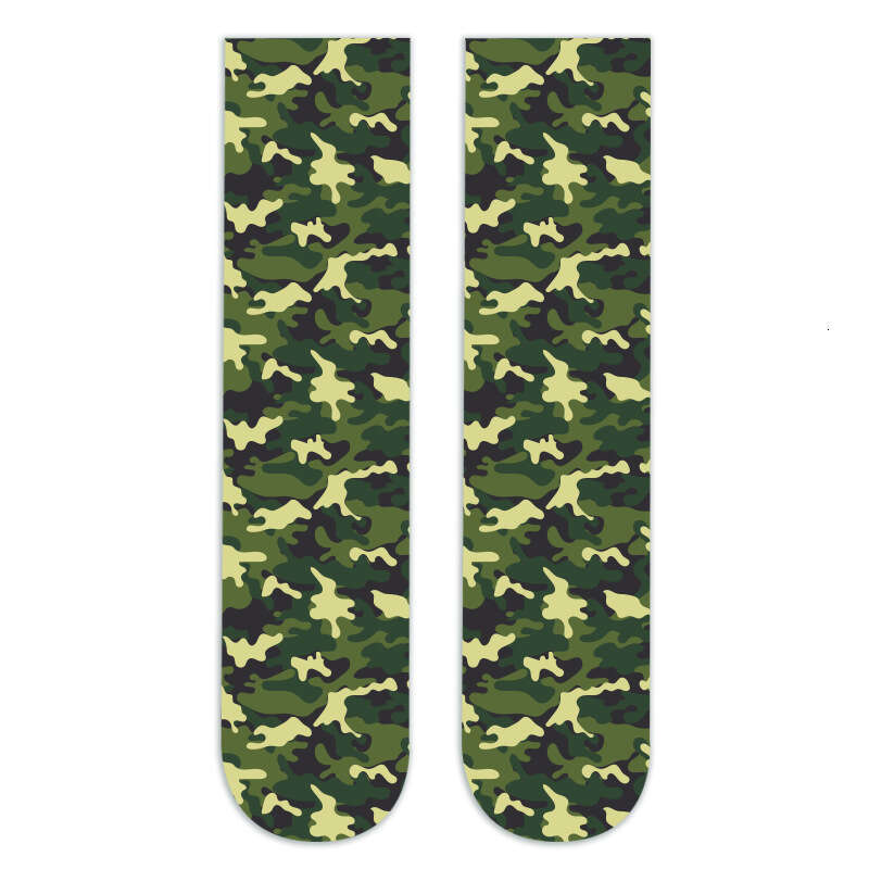 New Cross Border Spring And Autumn Silk With Printed Leg Mid Tube Socks, Fashionable, Personalized, Versatile, Colorful Socks