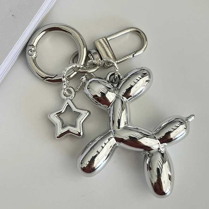 Korean Cute 3D Balloon Dog Keychain for Car Keys Iphone Accessories Trendy Heart Keyring Women Handbag Bag Pendant Key ChainsXJ250319
