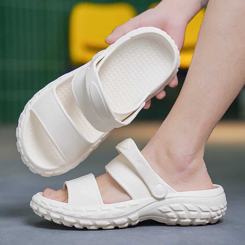 Summer mens slippers comfortable platform outdoor sandals 2024 beach flip slippers N-Slip soft slippers Y250320