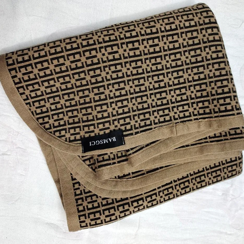 Cotton Baby Swaddle Blanket with Embroidered Letters - Unisex for Boys & Girls