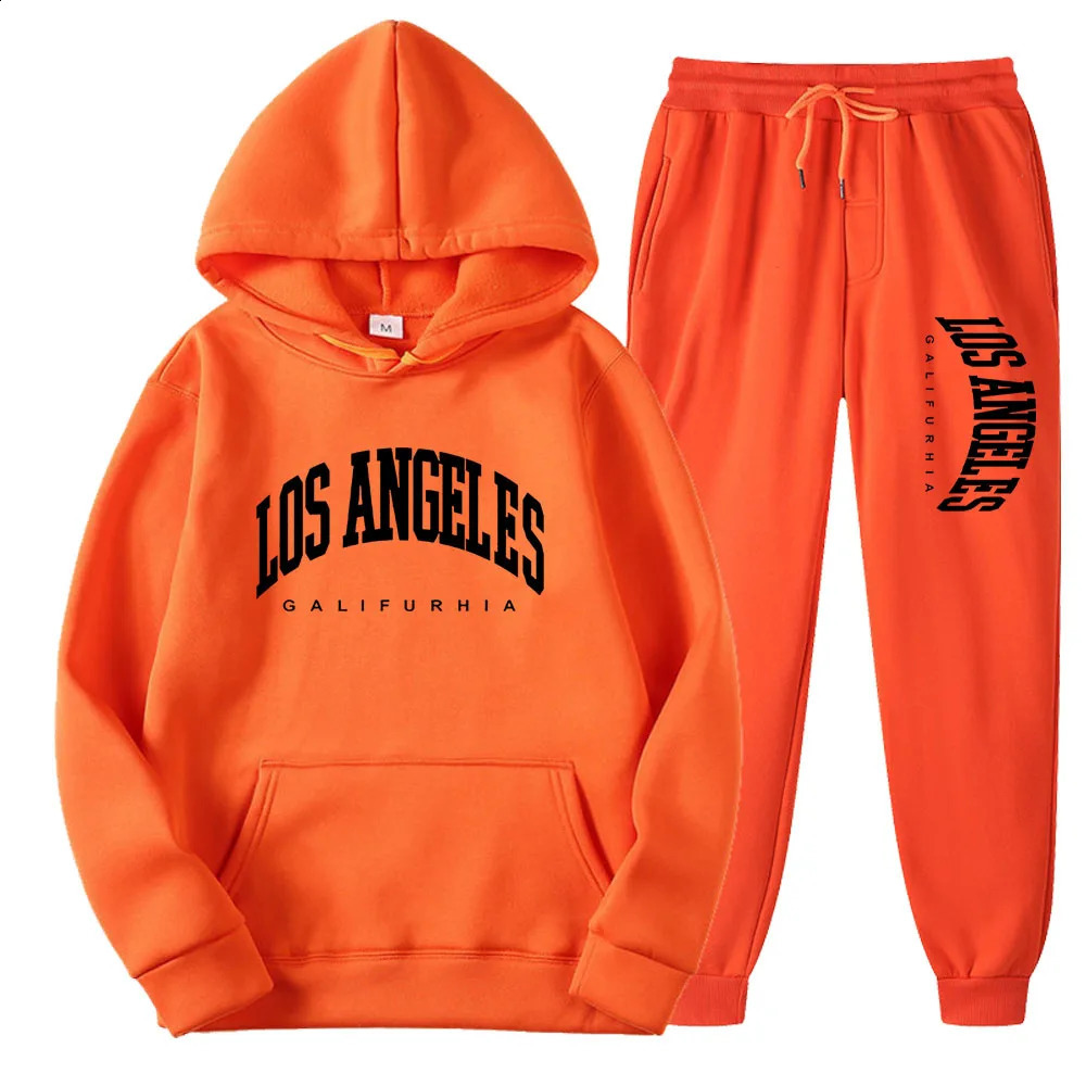 MensWomens Sportswear Fashion Sweatshirt Sweatpa LOS Tracksuit HoodiePants Two Piece Running Casual Angel GALIFURHIA 250319