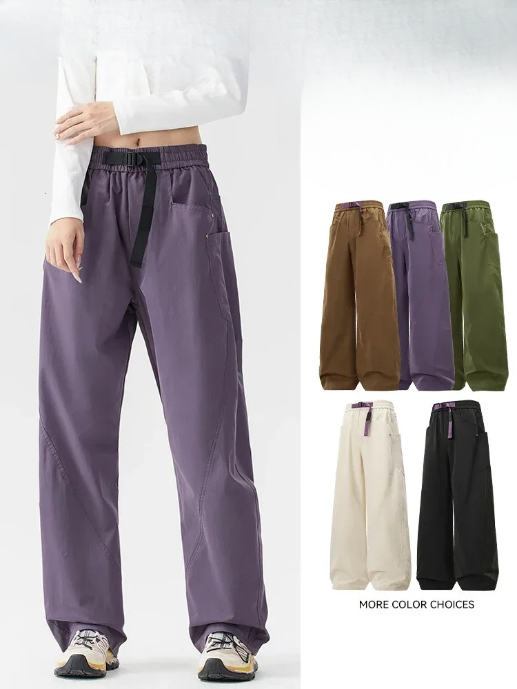 American Hete Assault Women's New Wide-Leg Overalls Outdoor Hiking Waterproof Mountaineering Pants
