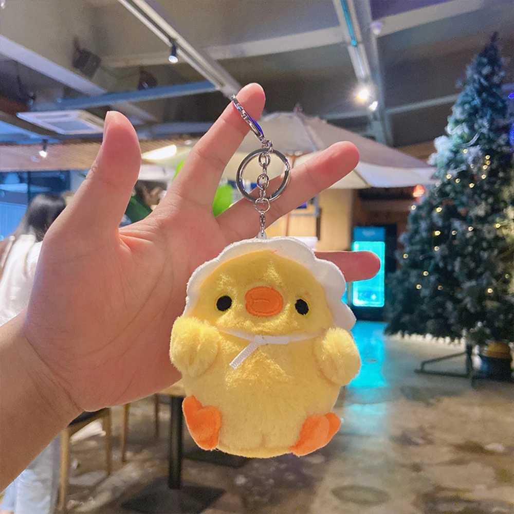 Cute little yellow chicken pendant plush toy doll internet famous chicken mini bag pendant keychain dollXJ250319